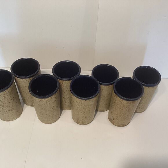 john bauman pottery pineapple tumblers set of 8 - Picture 4 of 6